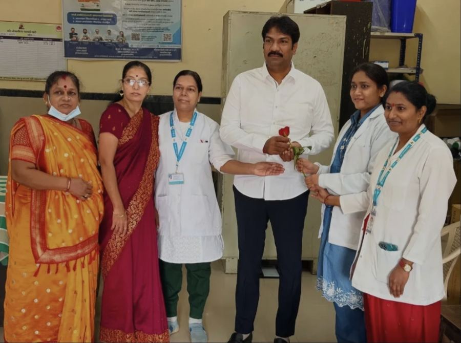 Visit to a local health post with medical staff