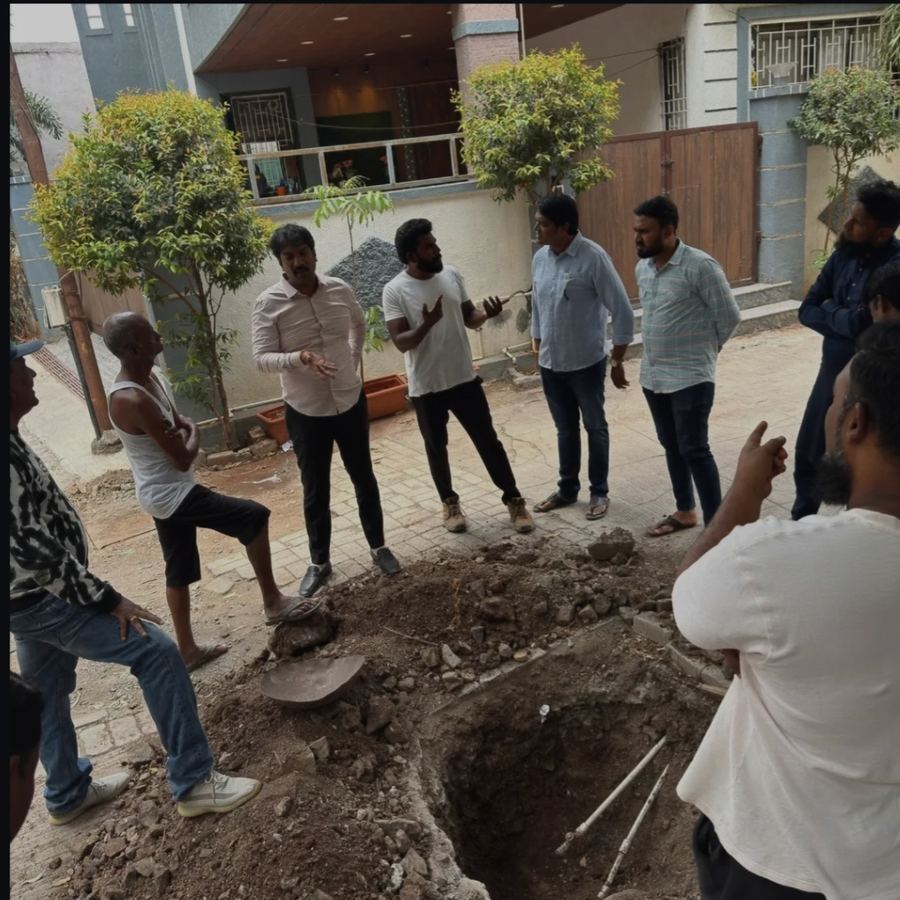 Site inspection of drainage excavation work in a residential lane